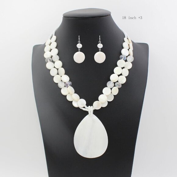 Big Teardrop Pendant Necklaces for Women Colorful Beaded Necklaces Statement Set - Picture 2 of 7